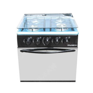 Nasco Gazinière 4 Feux - GCNAS-50MO - Noir/Gris - 03 Mois Garantie