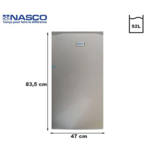 Nasco Réfrigérateur Nasf1-110fl- 92 Litres Net / R600a / Argent - Garantie 12 Mois