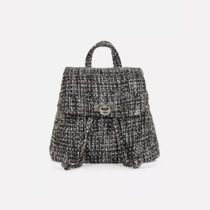 Mini sac à dos texturé en tissu bouclé